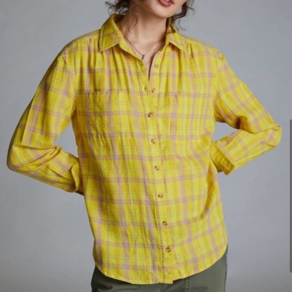 Anthropologie Seen Worn Kept Romy Button Down Blouse Top Shirt 8 - Picture 5 of 9